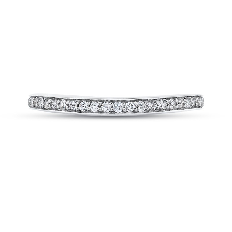 Round Diamond Half-Eternity Wedding Band in 14K White Gold