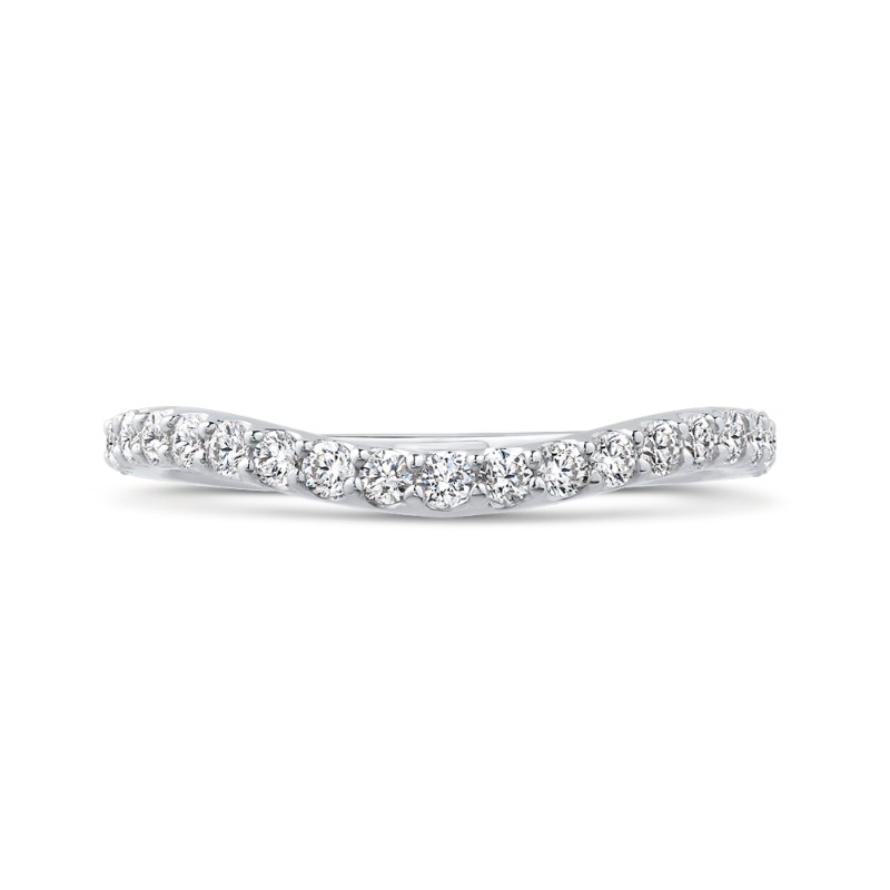 Round Diamond Wedding Band in 14K White Gold
