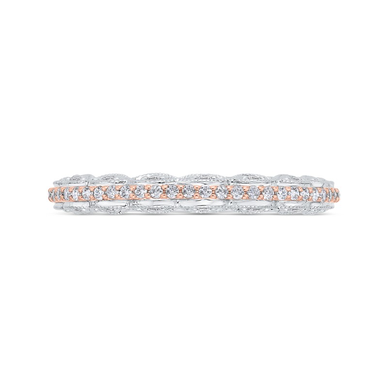 Diamond Wedding Band in 14K Two Tone Gold