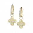 14kt Yellow Gold Clovers Diamond Hoops