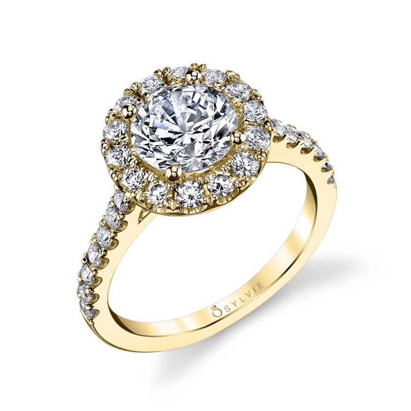 Round Cut Classic Halo Engagement Ring - Jacalyn