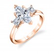 Marquise Cut Solitaire Three Stone Engagement Ring - Micheline
