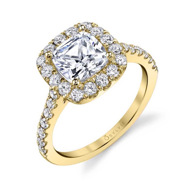 Cushion Cut Classic Halo Engagement Ring - Jacalyn