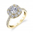 Round Cushion Cut Classic Halo Engagement Ring - Olivia