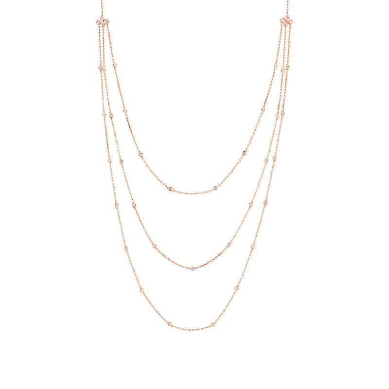 Layered Diamonds by the Yard Necklace