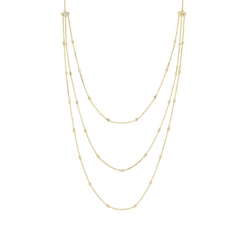 Layered Diamonds by the Yard Necklace