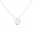 STERLING SILVER AND YELLOW GOLD FILLED SPIRAL NECKLACE - DEW DROPS COLLECTION