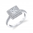Princess Cut Classic Double Halo Engagement Ring - Melodie