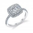 Cushion Cut Double Halo Engagement Ring - Claudia