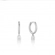 ANIA HAIE STERLING SILVER PADLOCK HUGGIE HOOP EARRINGS