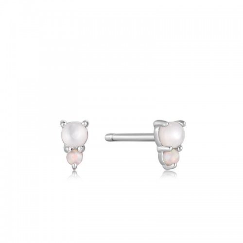 ANIA HAIE STERLING SILVER MOTHER OF PEARL AND KYO POST EARRINGS