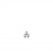 Silver Triple Ball Barbell Single Earring