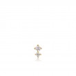 Gold Double Sparkle Barbell Single Earring