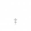 Silver Double Sparkle Barbell Single Earring