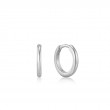 Silver Smooth Mini Huggie Hoop Earrings