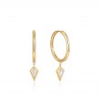 ANIA HAIE 14K GOLD PLATED ON STERLING SILVER SPARKLE DROP PENDANT HOOP EARRINGS