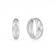 ANIA HAIE STERLING SILVER SPARKLE DOME HOOP EARRINGS