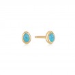 ANIA HAIE 14K GOLD PLATED ON STERLING SILVER YURQUOISE WAVE STUD EARRINGS