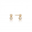 ANIA HAIE STERLING SILVER GOLD PLATED ORB SPARKLE STUD EARRINGS