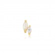 Gold Kyoto Opal And Sparkle Marquise Barbell Single Earring