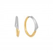 ANIA HAIE 14K GOLD PLATED ON STERLING SILVER AND STERLING SILVER TWO TONE ARROW HOOP EARRINGS