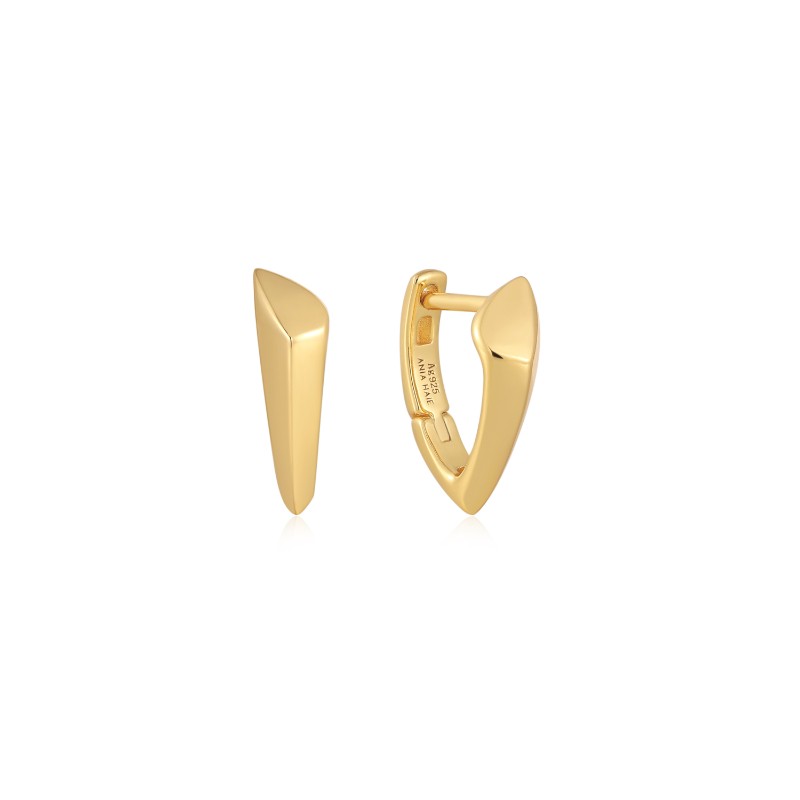 ANIA HAIE 14K GOLD PLATED ON STERLING SILVER ARROW HUGGIE HOOP EARRINGS