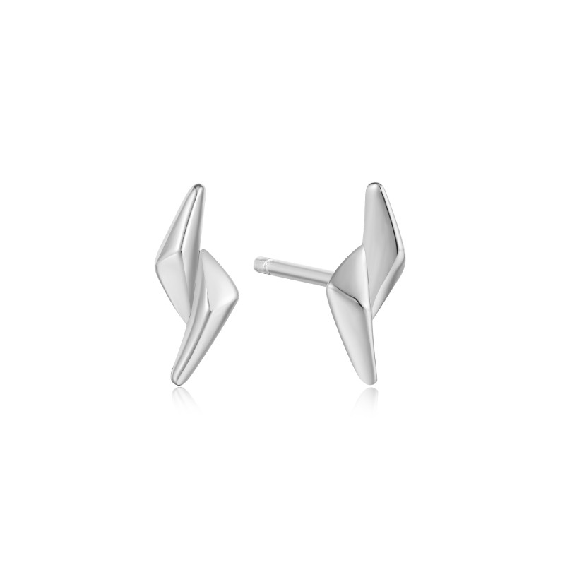 ANIA HAIE STERLING SILVER DOUBLE SPIKE STUD EARRINGS
