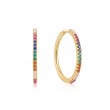Gold Rainbow Pav?Hoop Earrings
