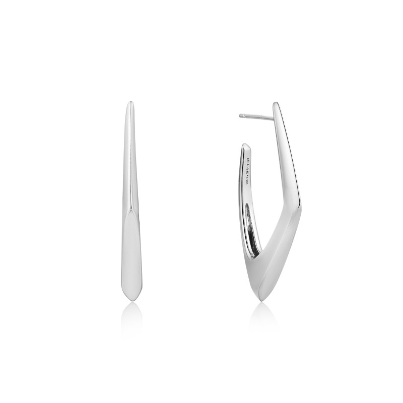 Silver Geometric Hoop Earrings