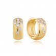 ANIA HAIE 14K GOLD PLATED ON STERLING SILVER SPARKLE CHUBBY HUGGIE EARRINGS