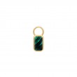 Gold Faceted Green Earring Charm