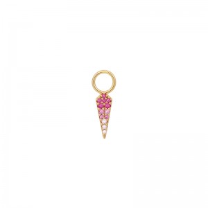 Gold Ombr?Pink Earring Charm
