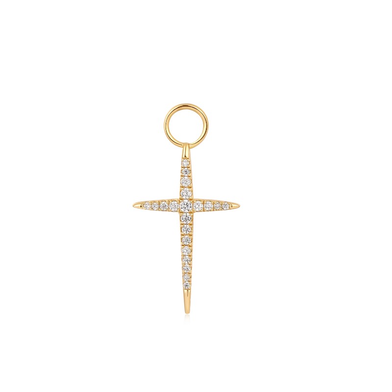 Gold Cross Earring Charm