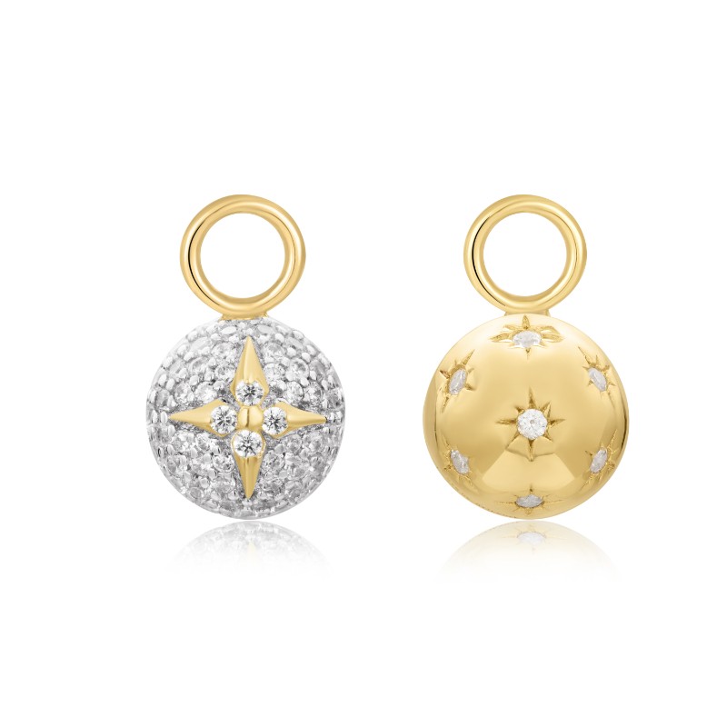 Gold Pav?Star Sphere Earring Charm