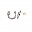VINCENT PEACH HORSESHOE POST EARRINGS SMALL DIAMOND PAVE HORSESHOE IN STERLING SILVER