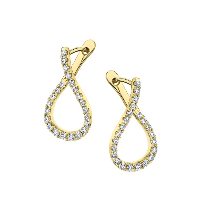 Unique Diamond Hoop Earrings - 0.5 Carats