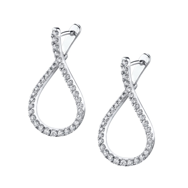 Unique Diamond Hoop Earrings - 1.00 Carat