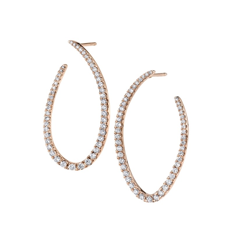 Unique Diamond Hoop Earrings
