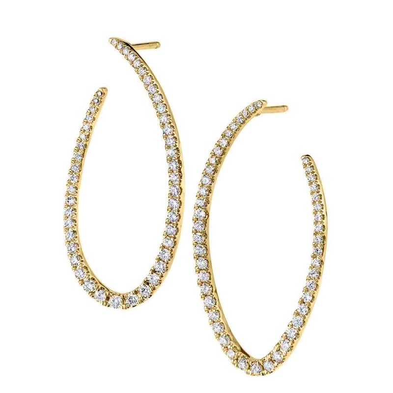 Unique Diamond Hoop Earrings