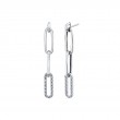 Diamond Paperclip Dangle Earrings