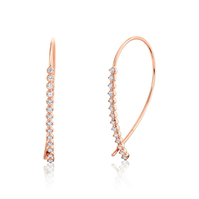 Round Diamond Threader Earrings