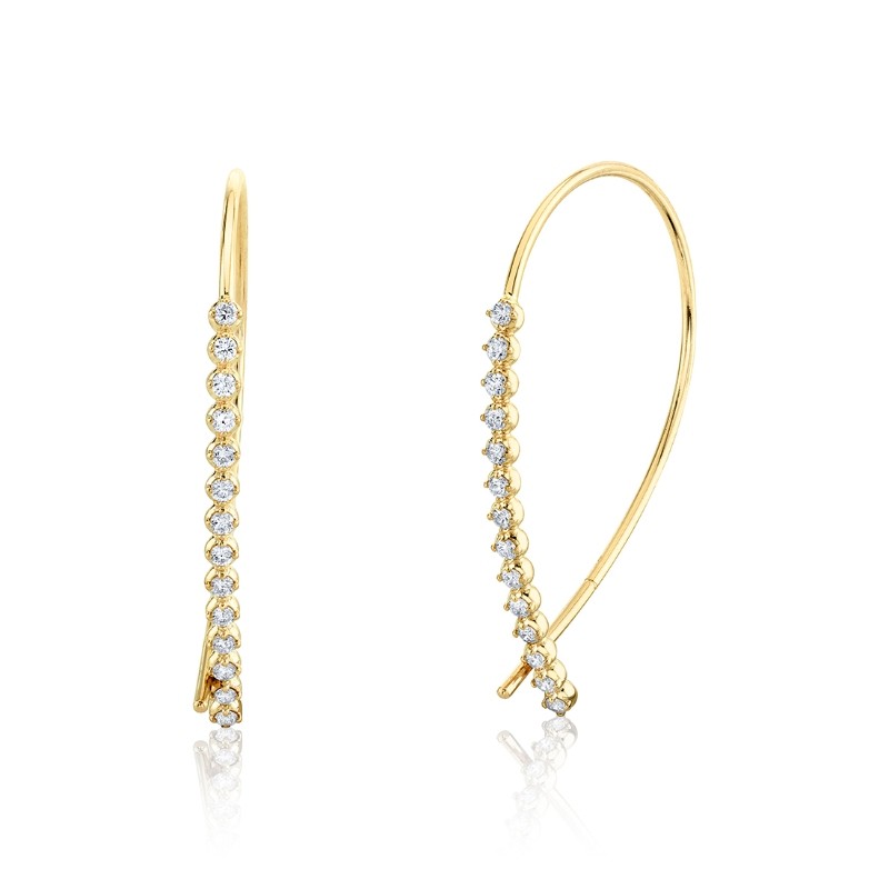 Round Diamond Threader Earrings