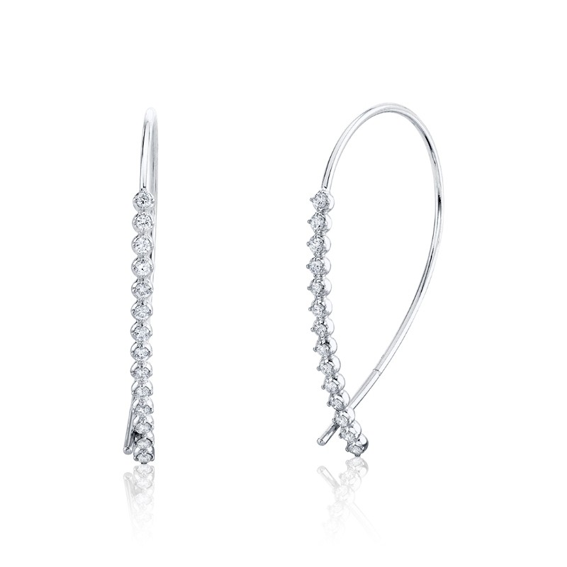 Round Diamond Threader Earrings