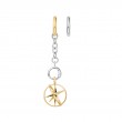 Two Tone Star Circle Charm Oval Hoop Earrings