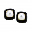 14kt Yellow Gold Onyx & Mabe Pearl Earrings