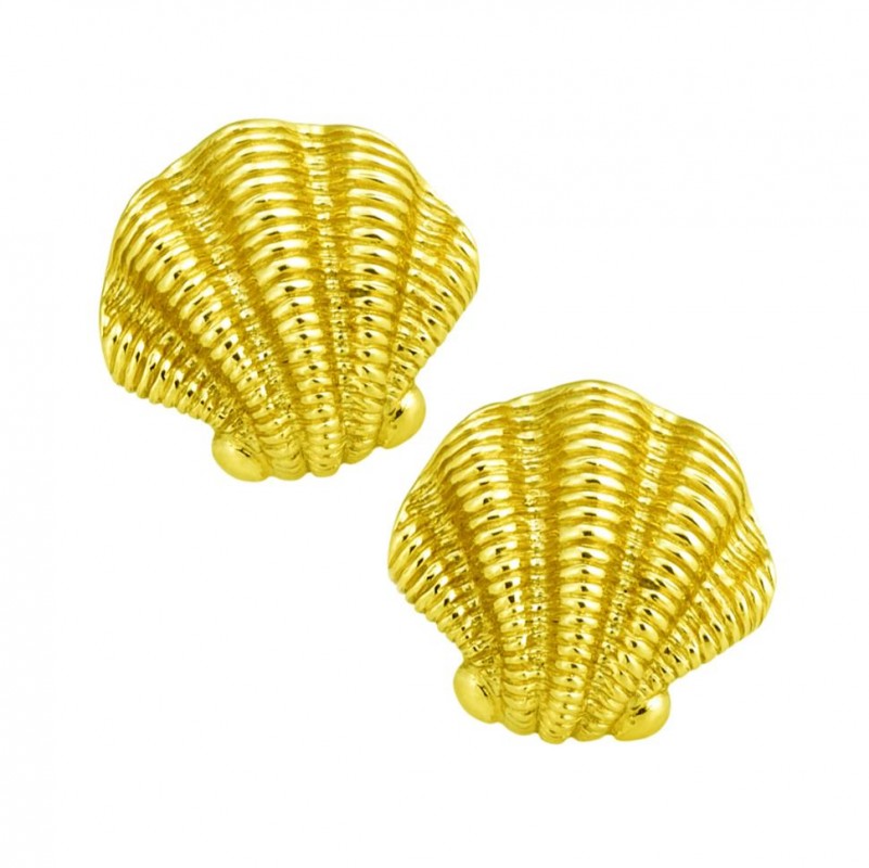 14kt Yellow Gold Scallop Earrings