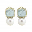 14kt Yellow Gold Mabe Pearl & Diamond Earrings