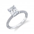 Emerald Cut Classic Pave Engagement Ring - Jayla