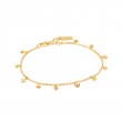ANIA HAIE STERLING SILVER GOLD PLATED GOLD STAR MOTHER OF PEARL DROP ANKLE CHAIN