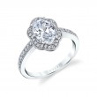 Oval Cut Flower Halo Engagement Ring - Lilian